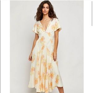 Free People Laura Printed Maxi Tea Combo Dress NWT